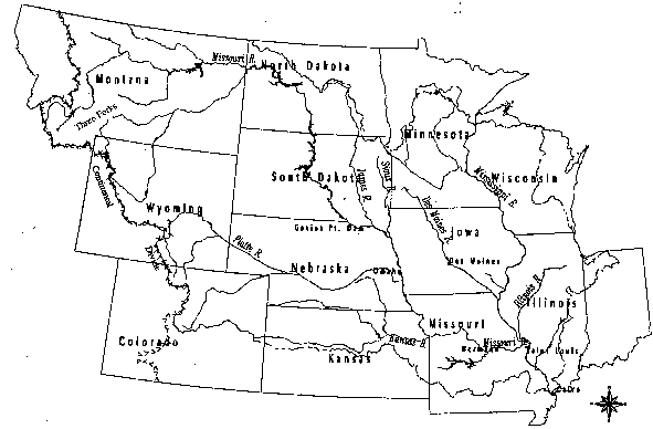 missouri river map. Figure 2-2 Missouri River in