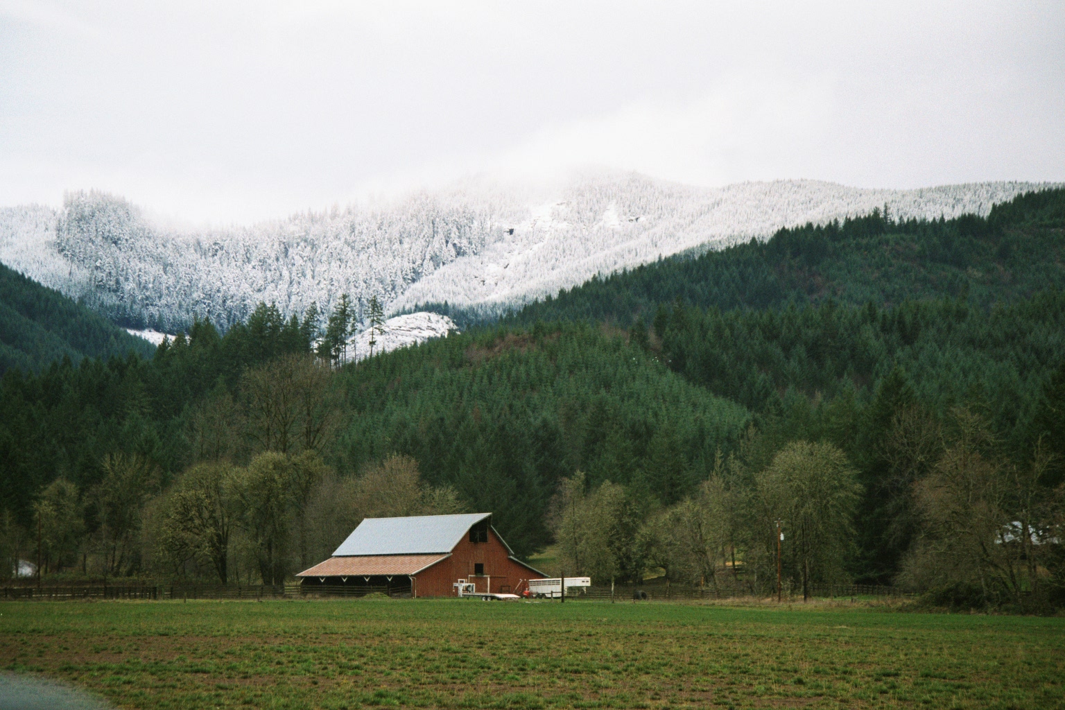 Nice barn and snow level height from mountain view.jpg