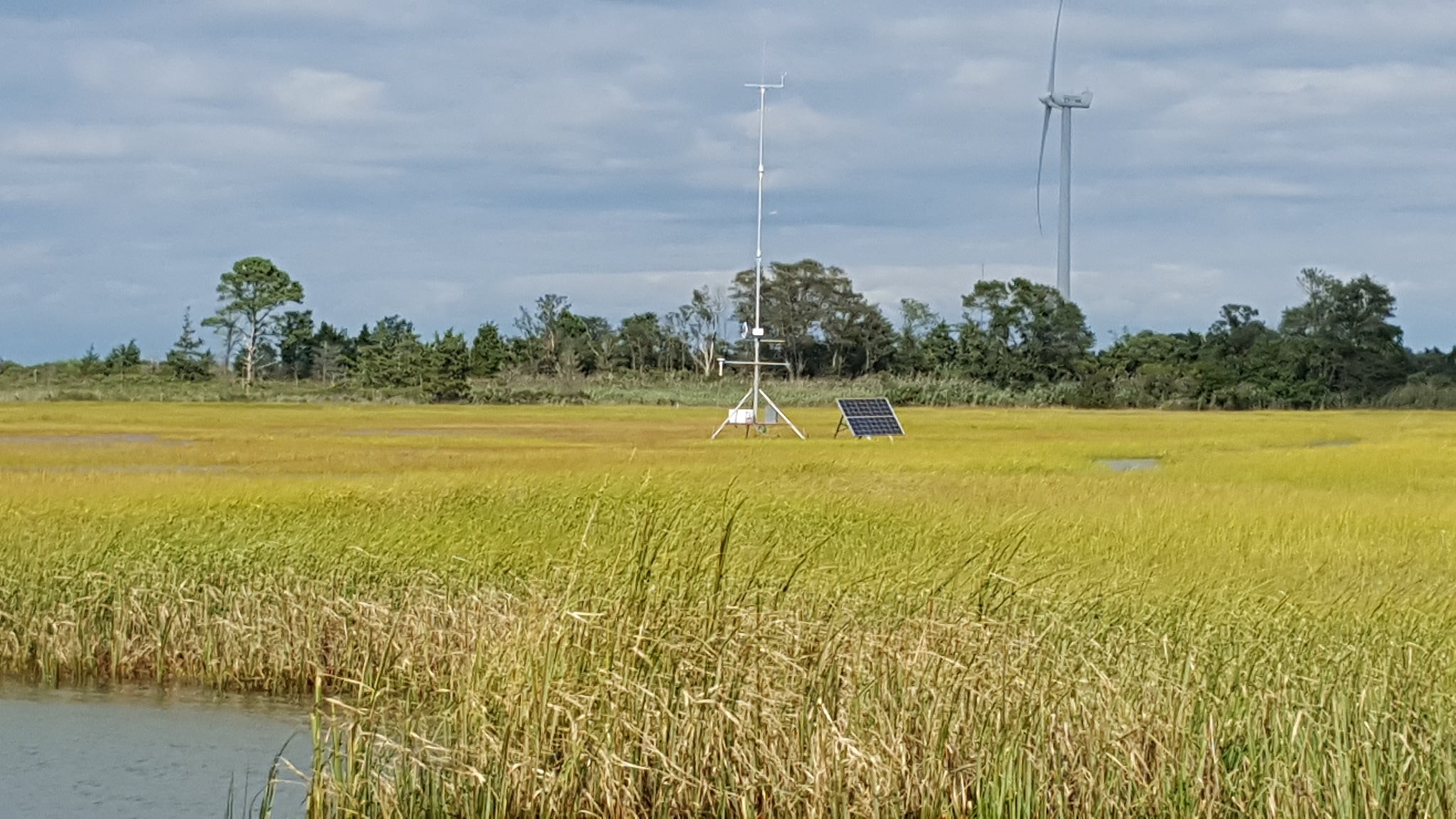 Turbine in a field.