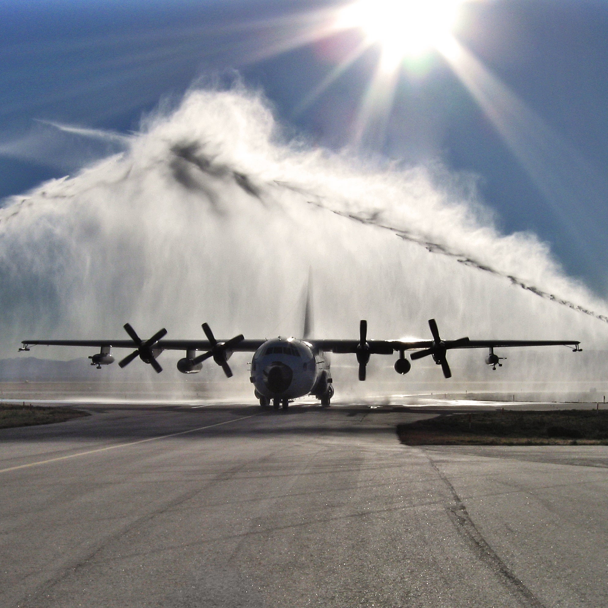 Airplane on runway.