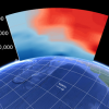 Illustration of CO2 levels on earth.