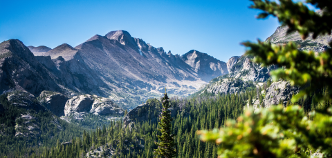 Mountain landscape in Estes Park, Colorado.