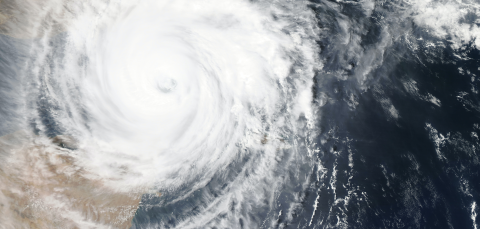 View of hurricane from above.