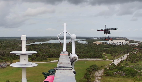 ISFS tower during UAV tower instrumentation intercomparison