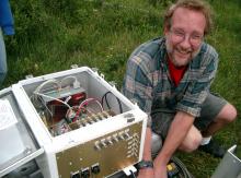 Andy Watt working on a CO2 analyzer