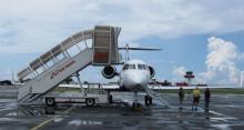 Working on top of GV fuselage, Tahiti