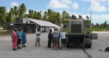 Repairing fire truck, Christmas Island, PASE project